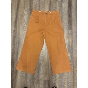 a.n.a. Women Sz 14 Tall High Rise Wide Leg Crop Cotton Pant Lagenlook Boho